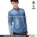 European fashion style Light blue 100%Natural Cotton soft Denim/Retro Cowboy Shirt for men with S,M,L,XL,XXL peaked collar